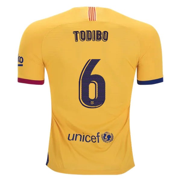 Camiseta Barcelona NO.6 Todibo 2ª 2019-2020 Amarillo